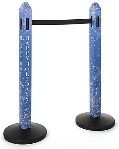 Custom printed stanchion cover comes in a set of two