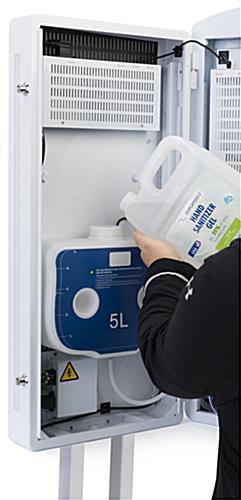 Digital hand sanitizer floor kiosk with easy refill 5000 ml tank