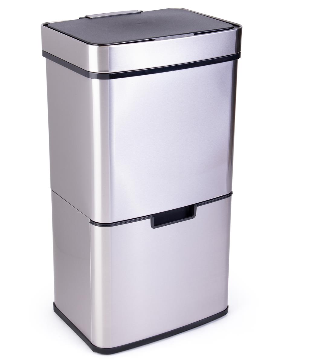 2-in-1 Multi Compartment Pedal Bin Recycle Rubbish Waste Stainless Steel