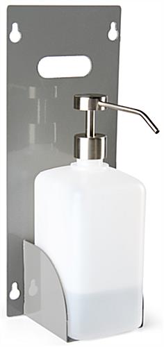 Stainless steel foot operated sanitizer dispenser will disburse the perfect amount of disinfectant gel 