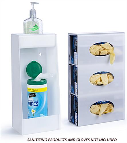 Two piece wall mounted hygiene supply station