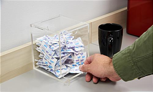 Single use packet dispenser is great for cafeterias 