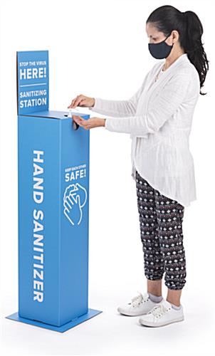 Cardboard hand sanitizer station is disposable