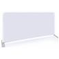 Indoor stretch fabric cafe barrier with solid white backside