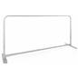 Indoor stretch fabric cafe barrier with easy push pin snap legs