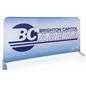Stretch fabric cafe divider with double sided personalized graphics