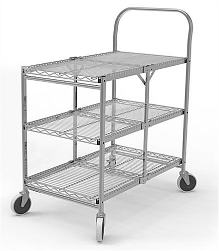 Collapsible Metal Service Cart with 37 inch width
