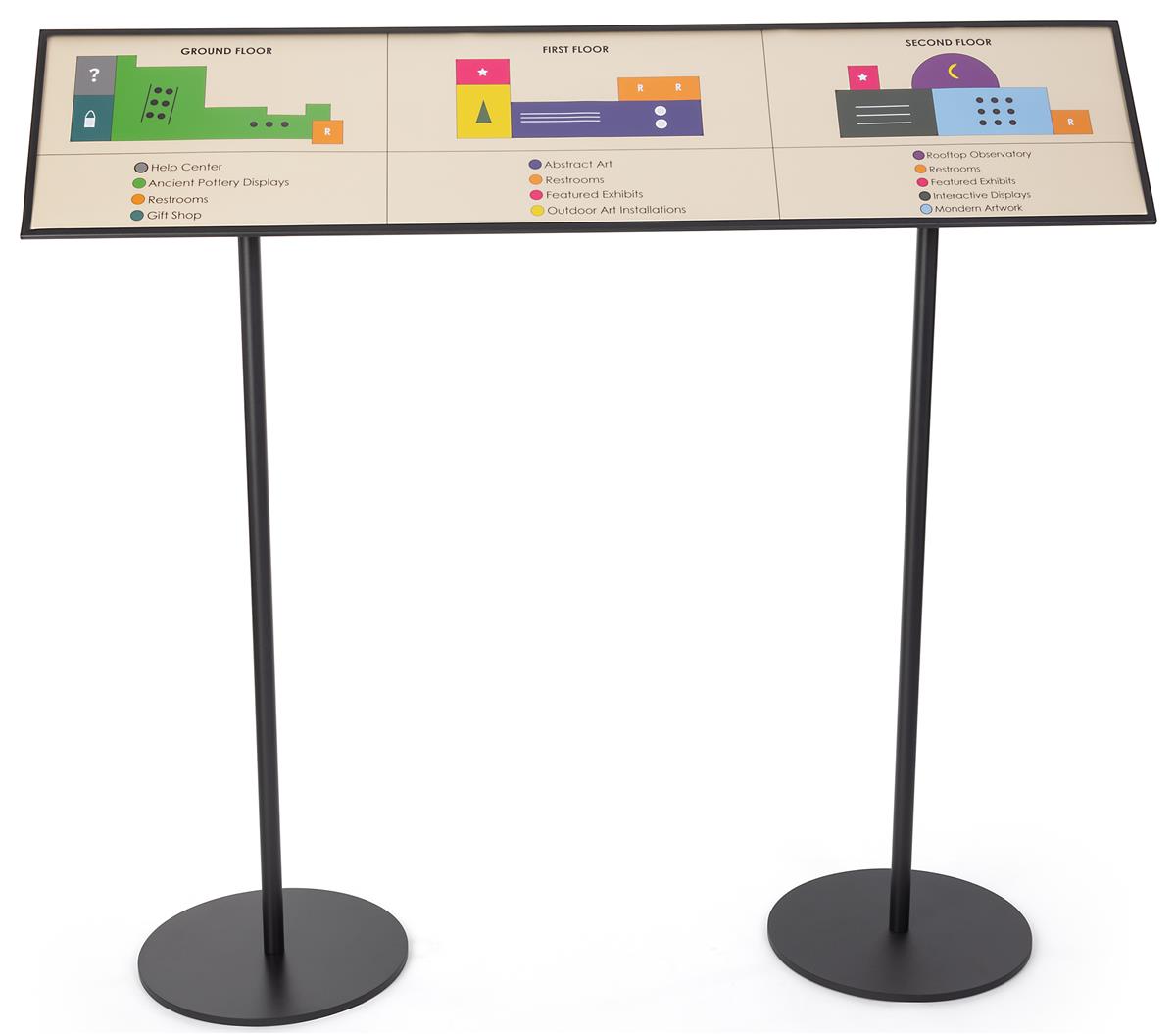 Museum Reader Rail Signage Plate | Features 60-Degree Angle Kit