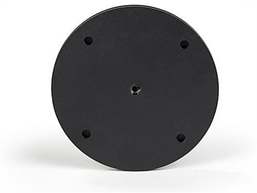 Floor mount gallery stanchion installs directly into solid surfaces with screws