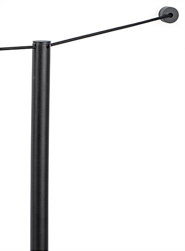 Black Stanchion Cord Wall Receptor Connects Cord to Floor Standing Post