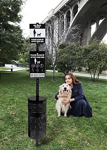 Pet waste system with durable black aluminum