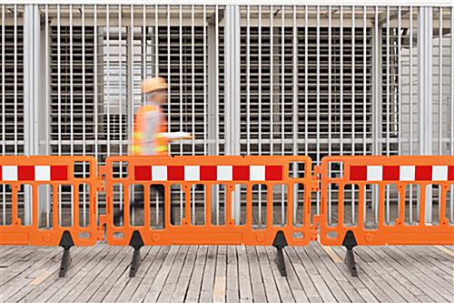 Portable pedestrian barrier system sold in set of six