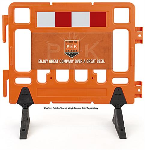 crowd control traffic barricade with available custom printed banner 