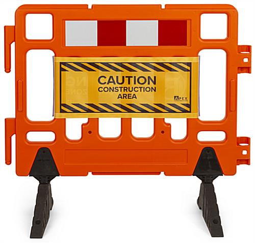 Barrier sign has 13.5 inch height