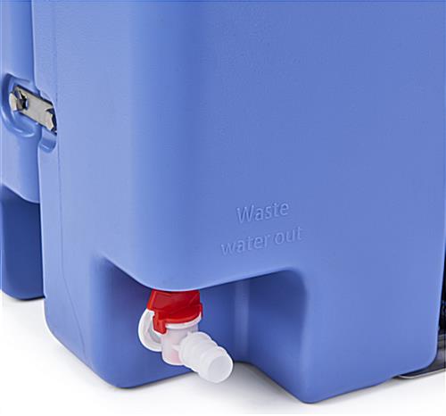Portable hand washing station with a waste water outlet