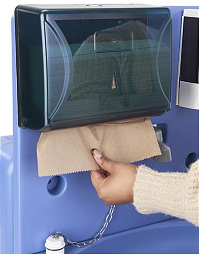 Portable hand washing station with a paper towel dispenser included