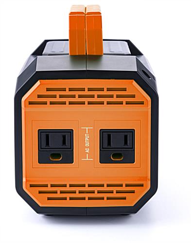 Portable battery power station  with two energy outlets