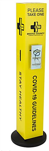 Custom stanchion sleeve with pamphlet holder with full color graphics