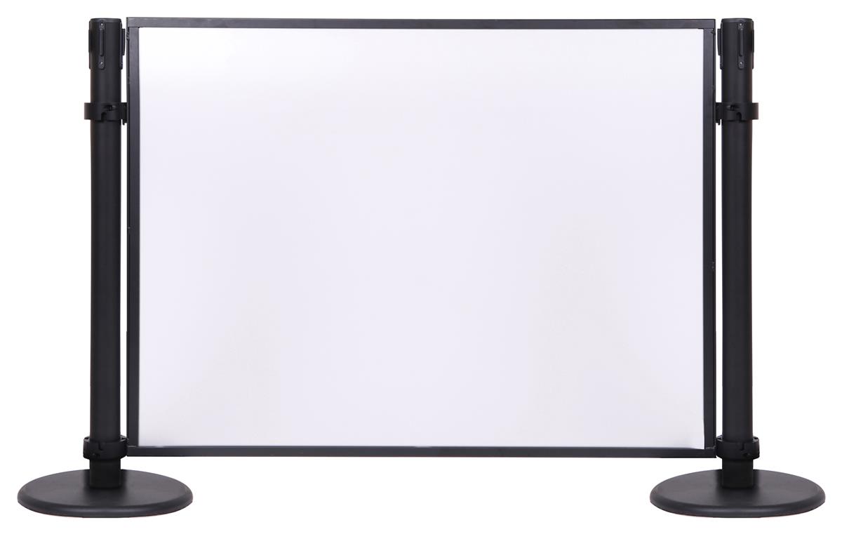 Stanchion Mounted Acrylic Privacy Panel 48" x 34" Frosted Pane