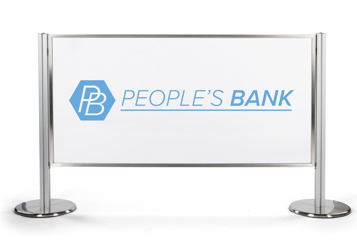 Branded Acrylic Stanchion Panel | Clear Customizable Film Insert