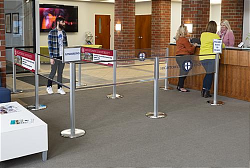 Fully integrated acrylic stanchion panel graphic