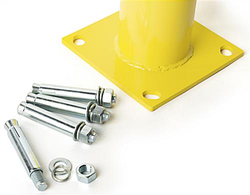 Steel bollard surface mount includes all necessary hardware