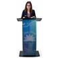 Contemporary curved lectern with custom panel featuring your own artwork