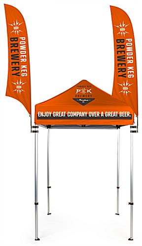 Tent flag holder with steel and plastic build
