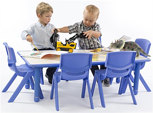 Blue Height Adjustable Kids Table, Chairs Sold Separately