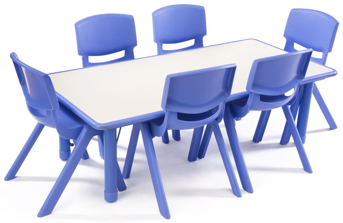 Blue Toddler Table and Chair Sets (10) Stacking 12” Seats