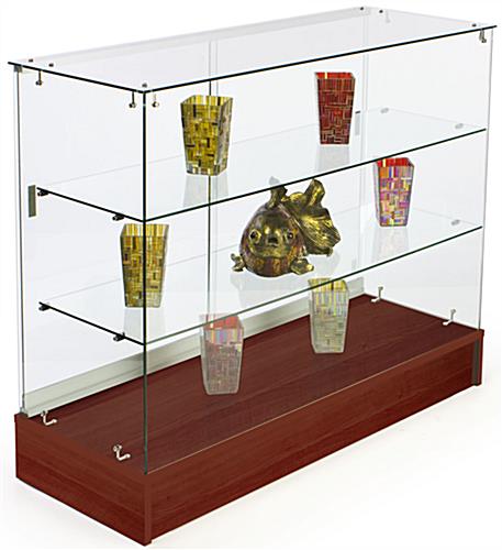 4' Display Showcase Features Tempered Glass Design & Cherry Melamine Finish