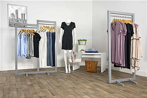 Box Frame Clothing Hanger Stands with 2 Feet