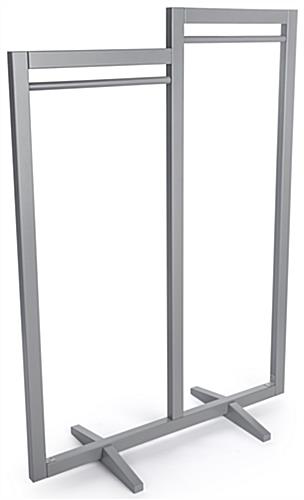 Box Frame Clothing Hanger Stands with 2 Garment Rods