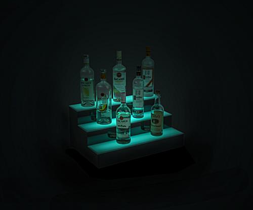 lighted bottle display runs for up to 12 hours