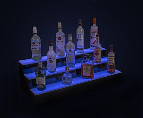 tiered LED bar shelf displays operates for up to 12 hours
