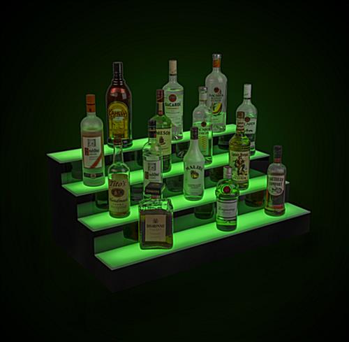 LED illuminated bar shelving with 12 hour battery life