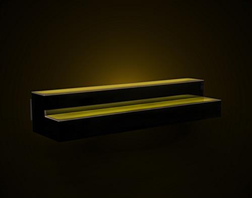 color changing LED illuminated liquor shelves