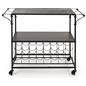 31 inch tall liquor cart with wine rack features two metal handles 