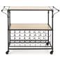 41 inch wide liquor cart with wine rack holds 16 bottles 
