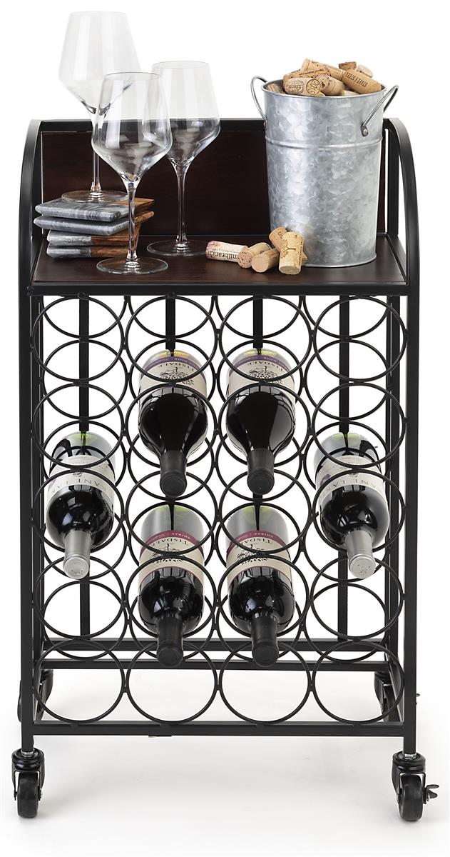 Wine Rack with Wheels 2 Locking and 2 NonLocking Casters