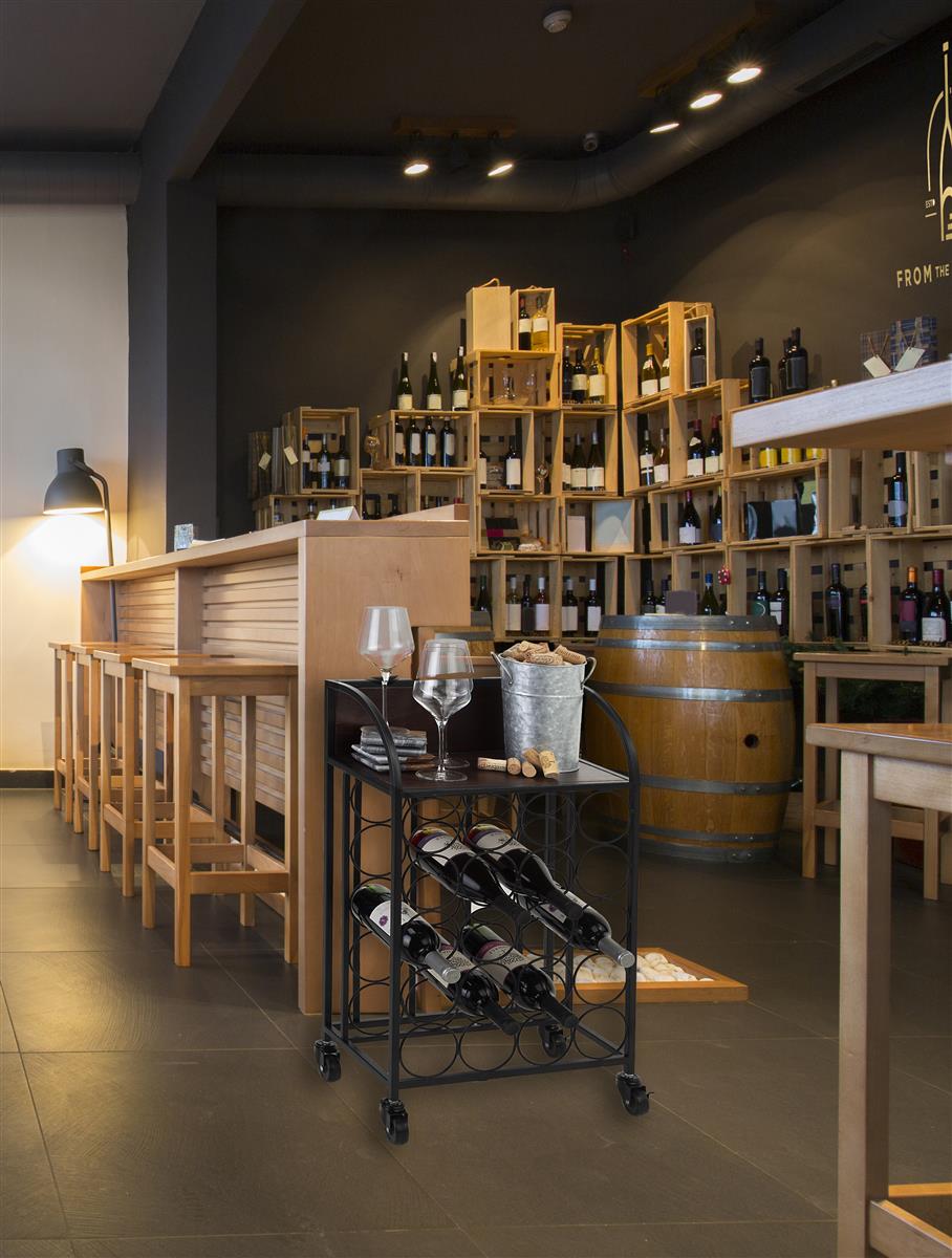 Wine Rack with Wheels 2 Locking and 2 NonLocking Casters