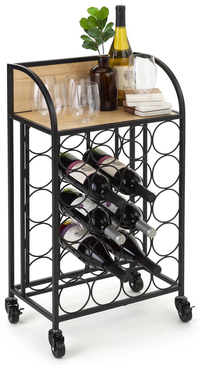Wine Rack with Wheels 2 Locking and 2 NonLocking Casters