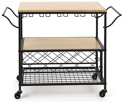 Beverage cart with wine storage requires minimal assembly 