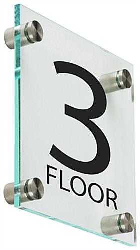 Floor Number Signs with Black Lettering