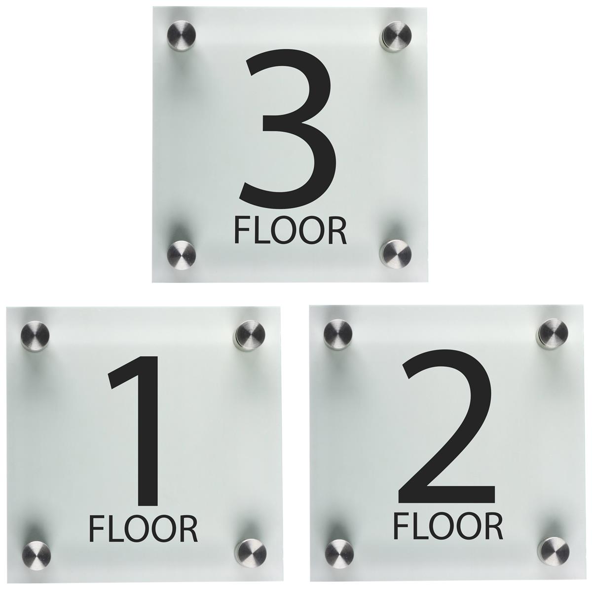 Floor number 2 sign ref1020 White, Aluminum, 5x7 