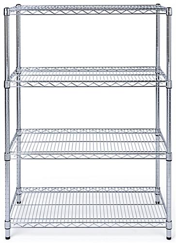 Free standing wire shelving with commercial grade steel