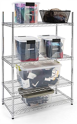 Free standing Wire shelf with 4 wide tiers