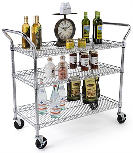 Chrome wire utility cart is NFS certified
