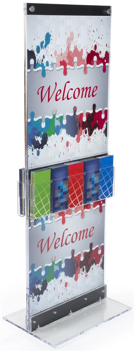 Custom Graphic with Brochure Holders & Clear Acrylic Totem
