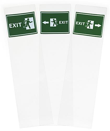 3 pack indoor acrylic totem exit sign set 
